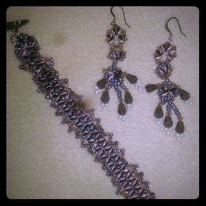 Superduos bracelet and earrings set